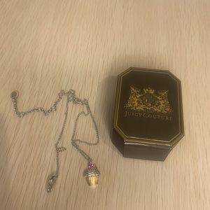 Juicy Couture Cupcake Silver Necklace with Original Box Pre-Owned